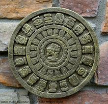 Load image into Gallery viewer, History MAYAN AZTEC Haab Tzolkin CALENDAR Sculptural wall relief plaque 8.5&quot; Museum Quality Neo-Mfg n12
