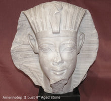 Load image into Gallery viewer, History Egyptian Amenhotep / Amenophis II bust head Sculpture Statue 9&quot; Tall www.Neo-Mfg.com on Wood
