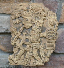 Load image into Gallery viewer, History Aztec Maya Artifact Carved Tezcatlipoca &amp; Chalchiuhtlicue Sculpture Statue 11" Tall www.Neo-Mfg.com Wall art Codex 2 pc set
