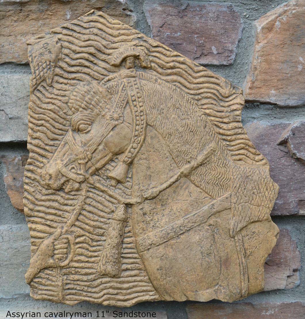 Assyrian cavalryman horse Sculpture Statue Relief wall fragment www.Neo-mfg.com 13