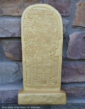 Load image into Gallery viewer, Aztec Mayan Petén Machaquilá Stela 3 wall plaque art Sculpture 15&quot; www.Neo-Mfg.com Museum reproduction L15
