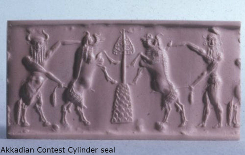 Historical Assyrian Akkadian Contest Cylinder Seal wall Sculpture www.Neo-Mfg.com Mesopotamia