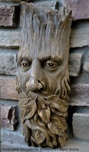 Load image into Gallery viewer, Greenman Whispering Wilhelm green man Tree Sculptural wall relief carving plaque www.Neo-Mfg.com 18&quot;
