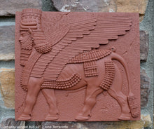 Load image into Gallery viewer, Historical Assyrian Lamassu winged Bull wall Sculpture www.Neo-Mfg.com 10" Mesopotamia

