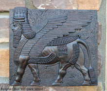 Load image into Gallery viewer, Historical Assyrian Lamassu winged Bull wall Sculpture www.Neo-Mfg.com 10&quot; Mesopotamia
