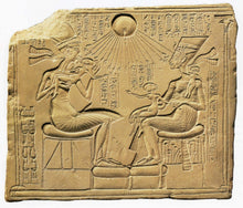 Load image into Gallery viewer, History Egyptian Akhenaten, Nefertiti &amp; Daughters Plaque Artifact Sculpture 11" www.Neo-Mfg.com home decor e26
