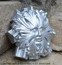 Load image into Gallery viewer, Nature Greenman Jack-O Green Man of Canterbury Cathedral's Black Prince's Chantry Roof Boss sculpture wall plaque 4" www.Neo-Mfg.com
