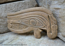 Load image into Gallery viewer, Egyptian Udjat Eye of Horus fragment sculpture carving art 6.25" www.Neo-Mfg.com home decor museum replica
