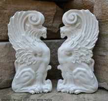Load image into Gallery viewer, Griffin gryphons Winged lion wall Sculpture plaque set pair 7&quot; ea www.Neo-Mfg.com Home decor mystical b13
