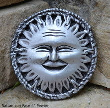 Load image into Gallery viewer, Celestial Sun Rattan Face Pendant Sculpture Wall plaque art decor www.NEO-MFG.com 4&quot;
