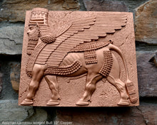 Load image into Gallery viewer, Historical Assyrian Lamassu winged Bull wall Sculpture www.Neo-Mfg.com 10&quot; Mesopotamia
