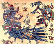 Load image into Gallery viewer, History Aztec Maya Artifact Carved Tezcatlipoca &amp; Chalchiuhtlicue Sculpture Statue 11&quot; Tall www.Neo-Mfg.com Wall art Codex 2 pc set
