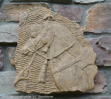 Load image into Gallery viewer, Assyrian cavalryman horse Sculpture Statue Relief wall fragment www.Neo-mfg.com 13&quot; 1*
