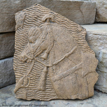 Load image into Gallery viewer, Assyrian cavalryman horse Sculpture Statue Relief wall fragment www.Neo-mfg.com 13&quot; 1*
