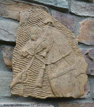 Load image into Gallery viewer, Assyrian cavalryman horse Sculpture Statue Relief wall fragment www.Neo-mfg.com 13&quot; 1*
