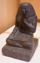 Load image into Gallery viewer, Egyptian Scribe seated sitting statue Sculpture 6.5" www.Neo-Mfg.com museum reproduction
