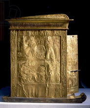 Load image into Gallery viewer, History Egyptian King Tutankhamun Tut Golden Shrine Left side Plaque Sculpture 11&quot; www.Neo-Mfg.com home decor Museum Reproduction h9
