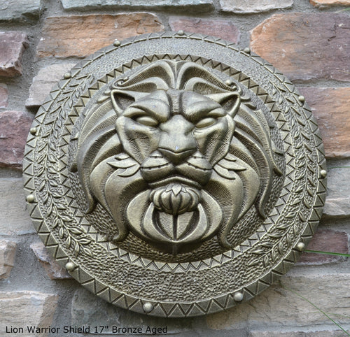 Roman Greek Lion Warrior Shield Sculpture Statue www.Neo-Mfg.com 17
