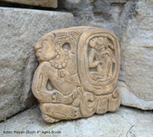 Load image into Gallery viewer, Aztec Mayan Glyph Wall plaque Fragment relief www.Neo-Mfg.com 4&quot;
