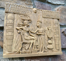 Load image into Gallery viewer, Egyptian King Tut Tutankhamen Throne chair front Sculptural wall relief plaque www.Neo-Mfg.com 8.25" h15
