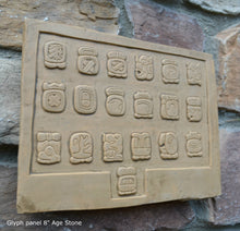 Load image into Gallery viewer, Aztec Mayan Glyph panel Sculptural Wall frieze plaque relief www.Neo-Mfg.com 8&quot; g17
