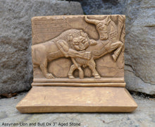 Load image into Gallery viewer, Assyrian Lion and Bull Ox Sculpture Statue Relief wall fragment Persepolis www.Neo-mfg.com 3"

