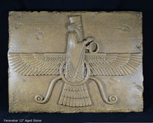 Load image into Gallery viewer, Assyrian Ahura Mazda Faravahar Persian Persepolis art Wall Sculpture 12" www.Neo-Mfg.com a8
