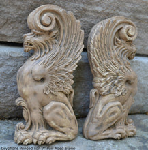 Load image into Gallery viewer, Griffin gryphons Winged lion wall Sculpture plaque set pair 7.75" ea www.Neo-Mfg.com Home decor mystical b13
