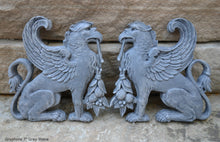 Load image into Gallery viewer, Griffin gryphons Winged lion wall Sculpture plaque set pair 9.5&quot; ea www.Neo-Mfg.com Home decor mystical
