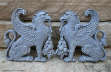 Load image into Gallery viewer, Griffin gryphons Winged lion wall Sculpture plaque set pair 9.5&quot; ea www.Neo-Mfg.com Home decor mystical
