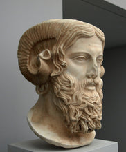 Load image into Gallery viewer, Roman Greek Zeus Ammun bust Sculptural Wall frieze plaque relief www.Neo-Mfg.com 12&quot;
