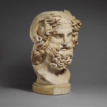 Load image into Gallery viewer, Roman Greek Zeus Ammun bust Sculptural Wall frieze plaque relief www.Neo-Mfg.com 12&quot;
