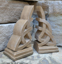 Load image into Gallery viewer, Celtic Knot triquetra 2pc set Sculpture www.Neo-Mfg.com 8" Decor or bookends
