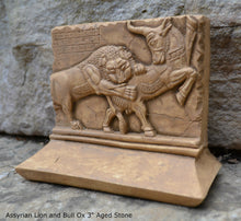Load image into Gallery viewer, Assyrian Lion and Bull Ox Sculpture Statue Relief wall fragment Persepolis www.Neo-mfg.com 3"
