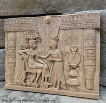 Load image into Gallery viewer, Egyptian King Tut Tutankhamen Throne chair front Sculptural wall relief plaque www.Neo-Mfg.com 8.25" h15
