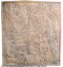 Load image into Gallery viewer, History Egyptian King Tutankhamun Tut Golden Shrine Left side Plaque Sculpture 11&quot; www.Neo-Mfg.com home decor Museum Reproduction h9
