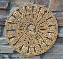 Load image into Gallery viewer, History MAYAN AZTEC Haab Tzolkin CALENDAR Sculptural wall relief plaque 17.5&quot; Museum Quality Neo-Mfg
