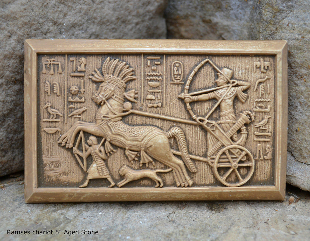 History Egyptian Ramses chariot Sculptural wall relief plaque www.Neo-Mfg.com 5