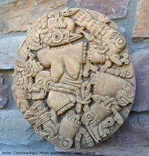 Load image into Gallery viewer, History Aztec Maya Artifact Coyolxauhqui Moon goddess wall relief Sculpture 11" Tall www.Neo-Mfg.com home decor art n3
