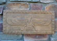 Load image into Gallery viewer, Assyrian Faravahar ahura mazda Persian Persepolis art Sculpture wall plaque relief 17&quot; www.Neo-Mfg.com
