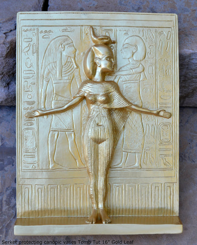 History Egyptian Serket protecting canopic vases Tomb Tut Artifact Sculpture Statue 16