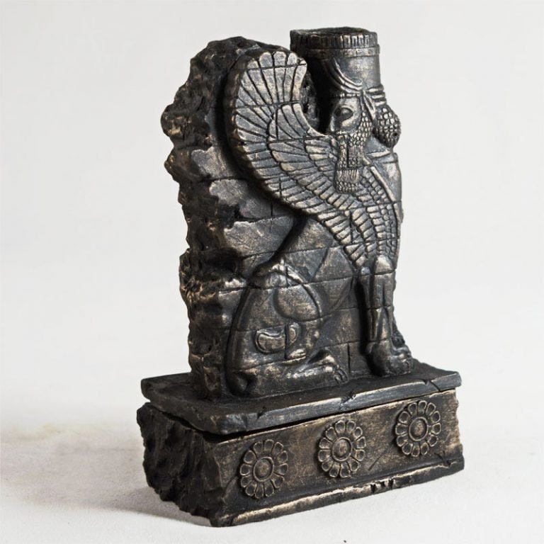 Historical Assyrian Shedu Persian winged bull Guardian of Persepolis relief sculpture ancient replica Sculpture www.Neo-Mfg.com 7