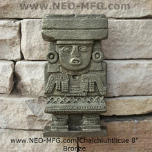 Load image into Gallery viewer, History Aztec Maya Chalchiuhtlicue Teotihuacan Stele Totem Artifact Sculpture Statue 8&quot; Tall www.Neo-Mfg.com Museum replica
