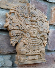 Load image into Gallery viewer, History Aztec Maya Mesoamerica God of Corn Zapotec Deity Vessel wall plaque relief Sculpture www.Neo-Mfg.com 10&quot; p3
