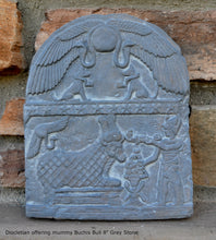 Load image into Gallery viewer, History Egyptian Diocletian offering mummy Buchis Bull Plaque Artifact Sculpture 8&quot; www.Neo-Mfg.com Museum reproduction
