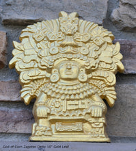 Load image into Gallery viewer, History Aztec Maya Mesoamerica God of Corn Zapotec Deity Vessel wall plaque relief Sculpture www.Neo-Mfg.com 10&quot; p3
