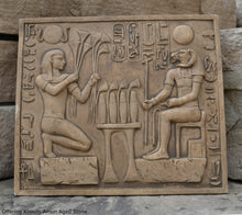 Load image into Gallery viewer, History Egyptian Ramses II offering God Khnum Amun Ram temple of Amun Plaque Artifact Sculpture www.Neo-Mfg.com home decor h4
