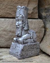 Load image into Gallery viewer, Historical Assyrian Persian Column Capital Man-Bull relief sculpture ancient replica Sculpture www.Neo-Mfg.com 6&quot;
