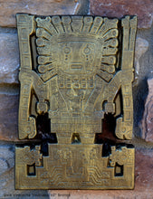 Load image into Gallery viewer, Inca Viracocha Tiwanaku Gateway sun Sculptural wall relief plaque 10" www.Neo-Mfg.com home decor d19
