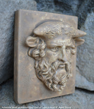 Load image into Gallery viewer, Roman Greek Acheloos head of Horned God God of Lezoux bust Sculpture Statue www.Neo-mfg.com 4&quot; Museum reproduction
